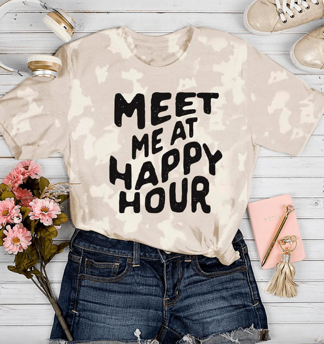 PREORDER THE HAPPY HOUR BLEACHED GRAPHIC TEE