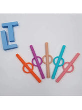 Load image into Gallery viewer, GRASPING SILICONE TEETHING TUBE TEETHERS