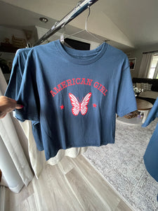 RTS THE AMERICAN GIRL BUTTERFLY TEE - navy