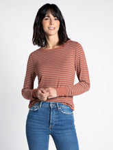 Load image into Gallery viewer, THE STACY PERFECT L/S TOP - rustic brown striped