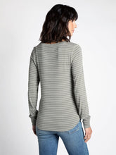 Load image into Gallery viewer, THE STACY PERFECT L/S TOP - olive striped