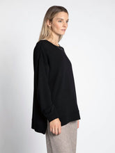Load image into Gallery viewer, THE TIANA CREWNECK TUNIC TOP - black
