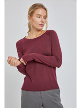 Load image into Gallery viewer, THE CAMILLE BASIC RAGLAN SWEATERS - wine