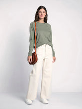 Load image into Gallery viewer, THE EVERETT COTTON BLEND LONG SLEEVE TOP - moss green