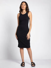 Load image into Gallery viewer, THE REYNA RIBBED BLACK TANK DRESS