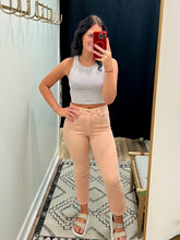 Load image into Gallery viewer, THE FRANKIE PEACH CROPPED FLARE DENIM