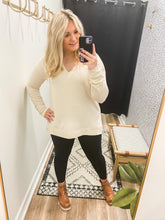 Load image into Gallery viewer, THE SCARLETT V NECK TUNIC TOP - cream