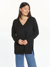 Load image into Gallery viewer, THE SCARLETT V NECK TUNIC TOP - black