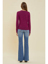 Load image into Gallery viewer, THE LEX V-NECK BASIC SWEATER - magenta