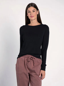 THE STACY PERFECT L/S TOP - black