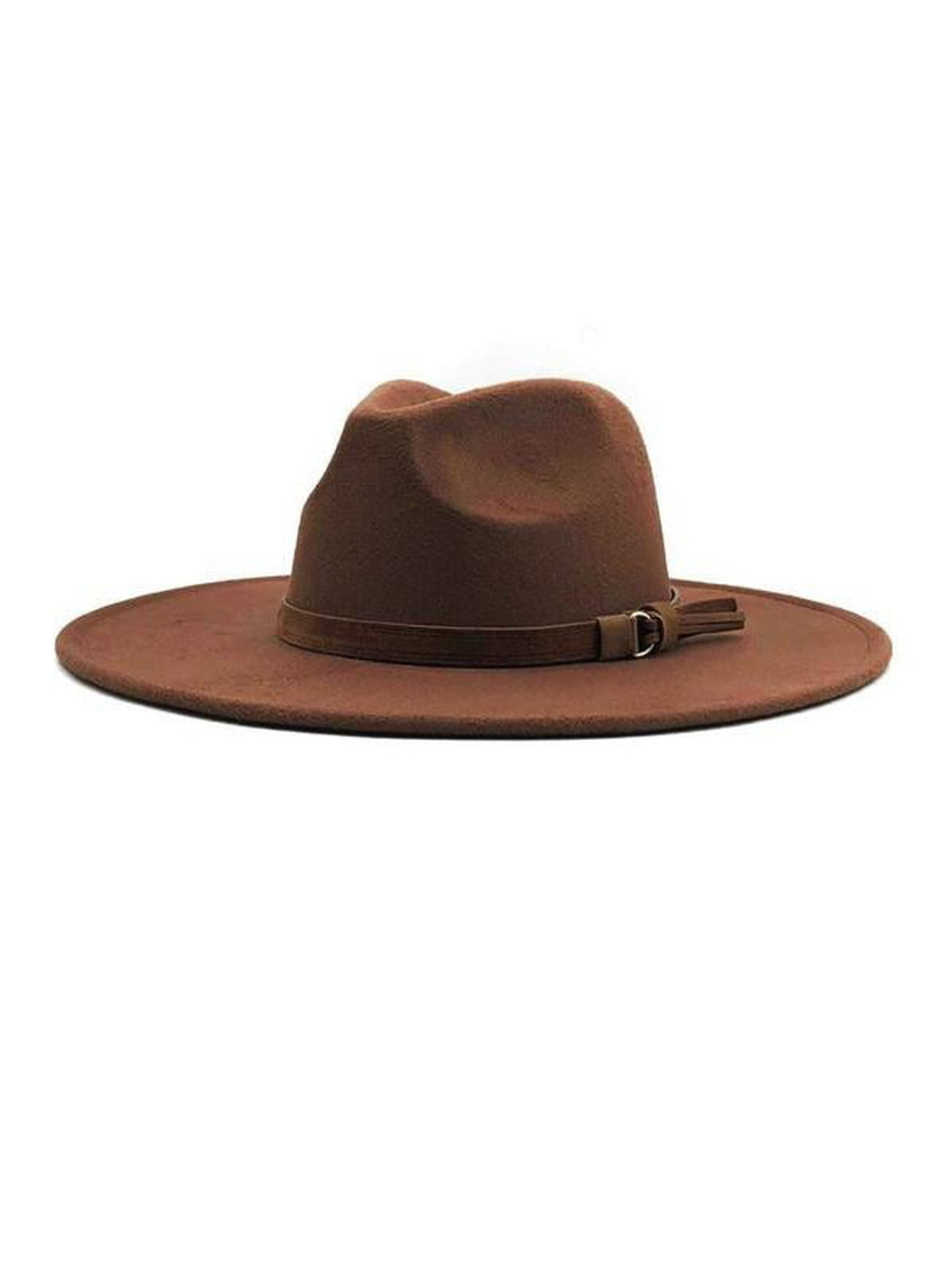 WIDE BRIM PANAMA HATS WITH SIMPLE BELT