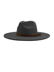 WIDE BRIM PANAMA HATS WITH SIMPLE BELT