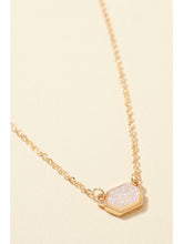 Load image into Gallery viewer, Hexagon Druzy Stone Charm Short Necklace