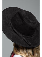 Load image into Gallery viewer, SUEDE PANAMA HATS W/ TASSELS - black