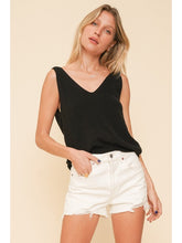 Load image into Gallery viewer, THE EMERY TWIST BACK SWEATER TANK - black