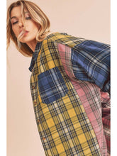 Load image into Gallery viewer, THE NOELLE PATCHWORK PLAID BUTTON DOWN SHIRT - pink/blue
