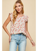 Load image into Gallery viewer, THE WHITNEY RUFFLE SLEEVE TOP - ivory
