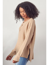 Load image into Gallery viewer, THE JANICE LIGHTWEIGHT HENLEY SWEATER - oatmeal