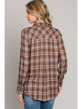 Load image into Gallery viewer, THE GLENNA GIRLFRIEND FIT PLAID SHIRT - brown