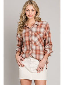 THE DAVEY OVERSIZED PLAID TOP