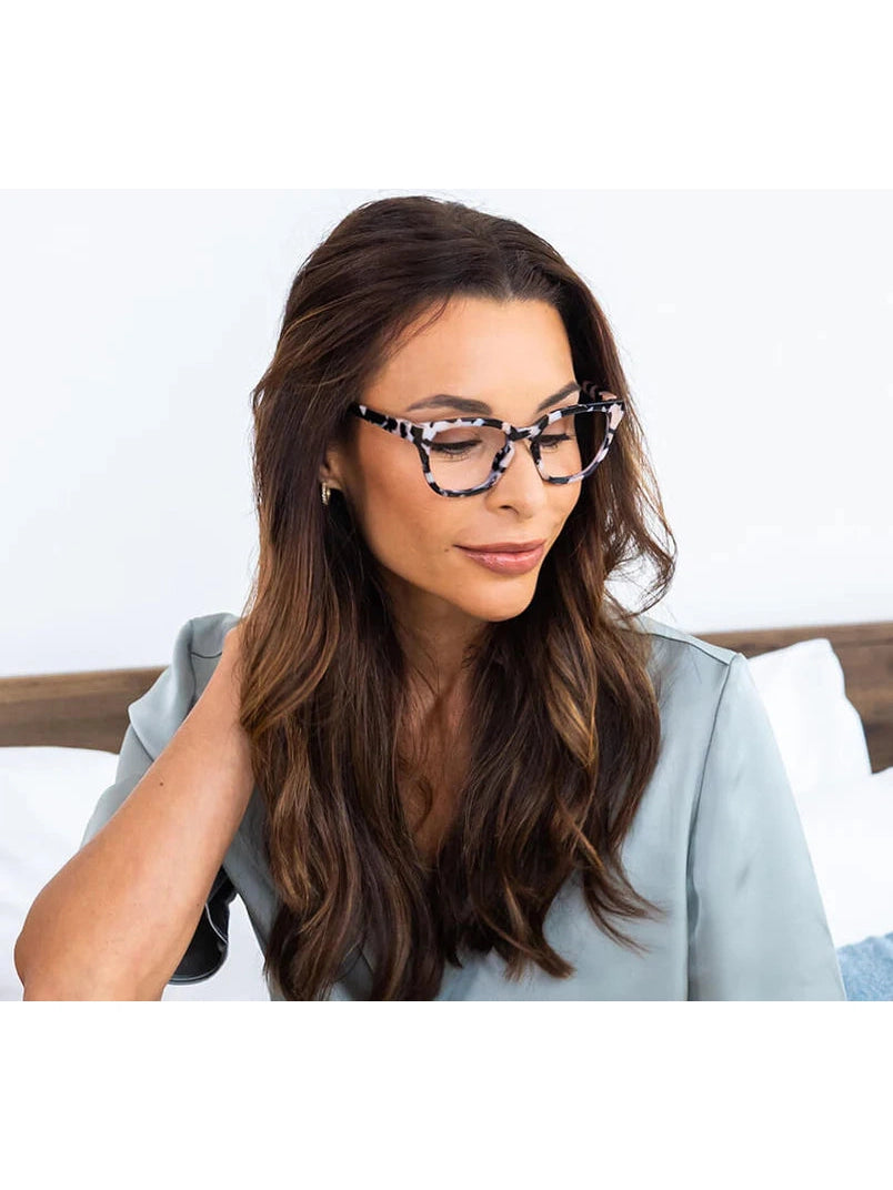 PEEPERS BETSY BLUE LIGHT READING GLASSES - black marble