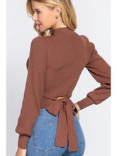 Load image into Gallery viewer, THE ANA TIE BACK SWEATER - truffle