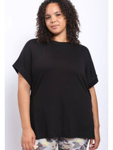 Load image into Gallery viewer, THE PATTIE CASUAL SHORT SLEEVE TOP - black