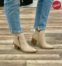 Load image into Gallery viewer, THE MYLIE LOW HEEL ANKLE BOOTIES - beige