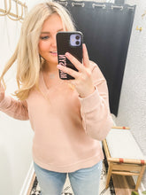 Load image into Gallery viewer, THE ALICIA V NECK THERMAL TOP - storm pink