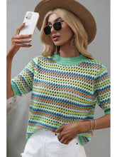Load image into Gallery viewer, THE PAIGE OPEN KNIT SWEATER - green