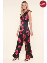 Load image into Gallery viewer, THE JEZZABELLE SATIN FLORAL JUMPSUIT