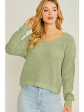 Load image into Gallery viewer, THE PRISCILLA TWIST BACK SWEATER- moss