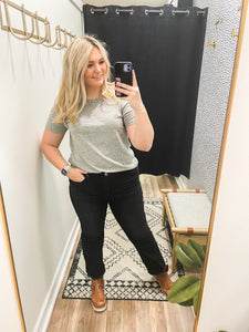 THE LOLLY LINEN BLEND PERFECT TEE - grey