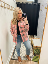 Load image into Gallery viewer, THE SARAH PLAID FLANNEL W/ POCKETS - rose