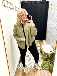 THE BRE PERFECT SPRING BUTTON DOWN - olive