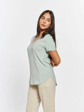 Load image into Gallery viewer, THE LANELLE V NECK BASIC LAYERING TEE - aqua grey