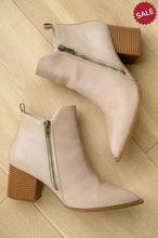 Load image into Gallery viewer, THE MYLIE LOW HEEL ANKLE BOOTIES - beige