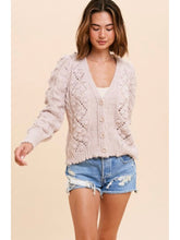 Load image into Gallery viewer, THE HOPE HAND KNIT POM CARDIGANS - oatmeal