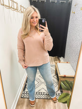 Load image into Gallery viewer, THE ALICIA V NECK THERMAL TOP - storm pink