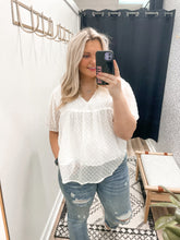 Load image into Gallery viewer, THE KAILEY DOT BLOUSE - white