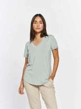 Load image into Gallery viewer, THE LANELLE V NECK BASIC LAYERING TEE - aqua grey