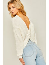Load image into Gallery viewer, THE PRISCILLA TWIST BACK SWEATER- ivory